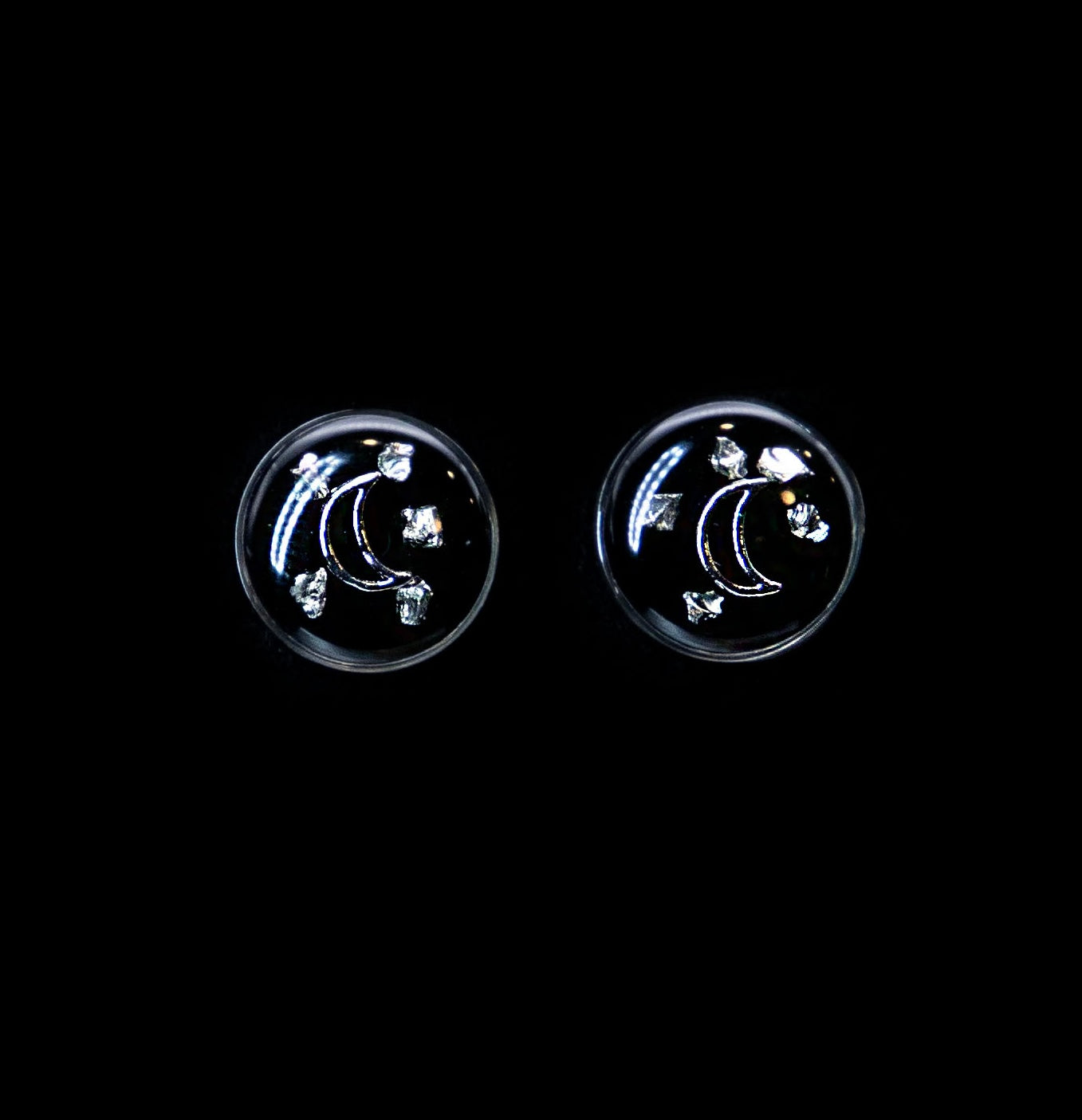 Lunar Emblem Studs – Enigmatic Opulence